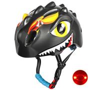 Ronyme Casco de Bicicleta para Niños Casco Infantil de Ciclismo Monopatín Scooter Protección Infantil PC Forro Acolchado Luz Trasera y Correa Ajustable