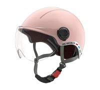 Ronyme Casco de Coche eléctrico, Media máscara, protección Ligera, Casco de Ciclismo para Adultos, Casco de Montar para Moto, Rosa