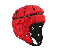 Ronyme Casco de Rugby para niños, de protección, Gorra de Scrum Transpirable y Ajustable, Protectores de Cabeza para fútbol Bandera, Entrenamiento de, Rojo