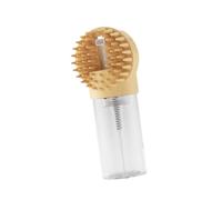 Ronyme Cepillo de Espuma para Mascotas, Cepillo masajeador de Espuma para baño de Perros, Masaje Suave para Piel, Manual, fácil de Rellenar, para Eliminar, Beige
