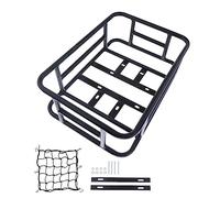 Ronyme Cesta para Bicicleta Trasera de Hierro Soporte de Carga Portamaletas Impermeable Estructura Reforzada Adecuada para Reparto Paseo Compras Transporte D, Estilo un