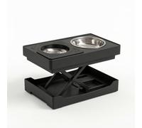 Ronyme Comedero Automático para Mascotas Regulable Estación de Comida con Doble Cuenco Control Remoto para Subir y Bajar Tazones de Acero Inoxidable Adecuado