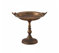 Ronyme Comedero para Pájaros Comedero Plato Soporte Pedestal de Hierro con Diseño Industrial y Plato Poco Profundo para Posarse y Comer Adecuado para Jardín Terraza Balcón Patio, Bajo