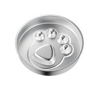 Ronyme Comedero para Perros Comedero Tazón Plato Fuente de Acero Inoxidable 304 con Diseño Antideslizante y Superficie Fácil de Limpiar Ayuda a Reducir, 22 Cm X 4 Cm, Diseño De Huella
