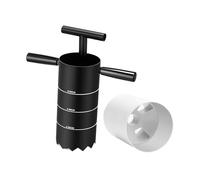 Ronyme Cortador de hoyos de golf portátil, excavador de hoyos, taza de hoyo de golf profesional de acero estándar USGA con mango desmontable, para patio, 4 Inch Three Hole