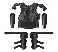 Ronyme Deportiva Infantil Chaleco Protector Pecho Espalda con Rodilleras Coderas Concha Rígida Acolchado Cómodo Correas Regulables Adecuada para Bicicleta, Negro