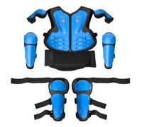 Ronyme Deportiva Infantil Chaleco Protector Pecho Espalda con Rodilleras Coderas Concha Rígida Acolchado Cómodo Correas Regulables Adecuada para Bicicleta, Azul
