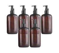 Ronyme Dispensador de jabón de, 6 Unidades, champú, Gel de Ducha, Multiusos, Decorativo, para el hogar, lavandería, Marrón Negro 500ml