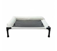 Ronyme Elevada para Mascotas Cama Firme Superficie Ventilada Material Resistente Estructura Elevada Adecuada para de Perros y, Blanco, 63.5 50 16.5 Cm para Mascotas De hasta 18 Kg