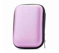 Ronyme Estuche para Auriculares Transportable con Bolsillo de Malla Porta Cables Funda Semi Rígida Tiras Elásticas Adecuado para Viajes Trabajo Uso Diario, Pink