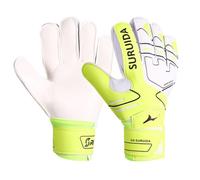 Ronyme Guantes de Guantes de Arquero Guantes de Fútbol Guantes de Guardameta con Protección de Dedos y Palma Antideslizante en Látex Natural y EVA Adecuados, Verde Fluorescente, Adulto 9