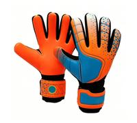 Ronyme Guantes de para Niños Guantes de Fútbol Infantiles Juveniles con Palma de Látex Soporte de Muñeca y Dedos Estructura Acolchada y Malla Transpirable, Naranja, 8号