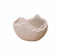 Ronyme Jarrón de Cerámica para Plantas Pequeñas Diseño Irregular y Acabado Ideal para Decoración de Estanterías Dormitorios y Ambientes Tranquilos, Florero De Guijarros - Piedra De Barco Larga