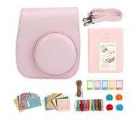 Ronyme Kit Accesorios para cámara instantánea, Protector Ligero, Bonito, para Viajes, Pegatinas DIY, Divertido, Estuche Protector Multiusos, Bolsa, Rosa
