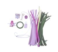 Ronyme Kit para hacer una lámpara de mesa con flores usando limpiapipas. Un regalo creativo. Lámpara de escritorio con flores, ideal para mesita de noche, Rosa