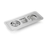 Ronyme Limpiador de Doble Cabezal Enjuagador Lavavasos Bajo Encimera Estación de Enjuague Lavado de Tazas Acero Inoxidable 304 Higiénico y Evacuación de