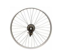 Ronyme Llanta Trasera de Bicicleta Rueda Trasera con Buje Piñón Libre Freno Radios de Acero Aro de Aleación de Aluminio, 26x150/175 con Rodamiento, Piñón Único Y Freno De Pinza