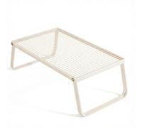 Ronyme Mesa Plegable Portátil Mesa Baja Mesa Auxiliar Mesa de Suelo con Marco Metálico Robusto y Tablero Rectangular Se Pliega Totalmente Plana Adecuada para, Pequeño 60cm X 30cm X 28cm, Blanco