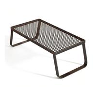 Ronyme Mesa Plegable Portátil Mesa Baja Mesa Auxiliar Mesa de Suelo con Marco Metálico Robusto y Tablero Rectangular Se Pliega Totalmente Plana Adecuada para, Pequeño 60cm X 30cm X 28cm, Negro
