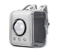 Ronyme Mochila Transportín para Mascotas Pequeño Bolso Transportín Cajstructurada con Ventana Burbuja Mirador Panel Transparente Respiración Constante, Gris