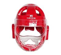 Ronyme Niños Adultos Karate Headgear MMA Artes Marciales Face, Soft Head Gear para Sparring Grappling Muay Thai Kickboxing Taekwondo Training, Rojo, s