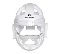Ronyme Niños Adultos Karate Headgear MMA Artes Marciales Face, Soft Head Gear para Sparring Grappling Muay Thai Kickboxing Taekwondo Training, Blanco, M