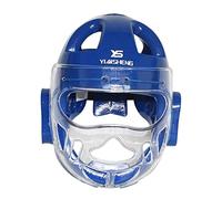 Ronyme Niños Adultos Karate Headgear MMA Artes Marciales Face, Soft Head Gear para Sparring Grappling Muay Thai Kickboxing Taekwondo Training, Azul, l