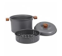 Ronyme Olla de Camping Olla Caldera Recipiente de Cocina con Estructura Portátil y Difusión Uniforme del Apta para 2 a 3 Adecuada para Fogata Cocina de Campo, 3L, Olla Caliente Alta