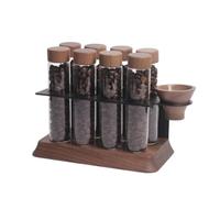 Ronyme Organizador Granos Café con Tubos Compacto Expositor Café con Embudo Transparente Soporte Exhibición Embudo para Cocina , style to 2 , size to 2