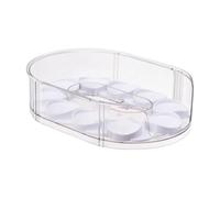 Ronyme Organizador Huevos con Base Giratoria bajo bajo Organizador Huevos Giratorio Estable para Encimera Cocina, Translúcido