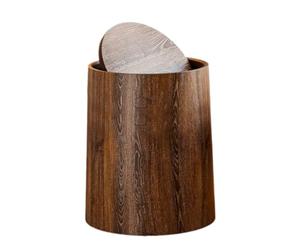 Ronyme Papelera de Madera Imitación Basurero con Tapa Flotante Contenedor Portátil para Baño Cocina Recámara Escritorio Adecuado para Decorar O Regalar, tal como se describe, L