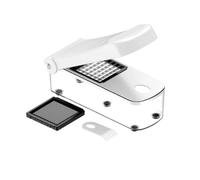 Ronyme Press de Verduras Manual de Alimentos Cubicador Rebanador con Caja de Recolección Integrada y Guías de Dados Fácil Seguimiento Visual del Proceso