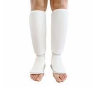Ronyme Protector de Pierna Artes Marciales Espinillera Guardia Manga Acolchado Diseño Envolvente para Pantorrilla Tobillo y Empeine Flexibilidad sin, Array, Blanco, M