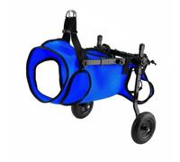 Ronyme Silla de Ruedas para Perro Carro de Movilidad Arnés Soporte Trasero Ajustable y Anchura con Marco de Aluminio Plegable Adecuada para Paseos Diarios Recuperación Ejercicio, Azul, S《6-11斤》