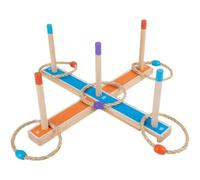 Ronyme Tablero de Lanzamiento de Aros de Ejercicio de Dedos Juego de Anillas Terapéutico de Coordinación Equipo de Rehabilitación de Madera, Juego De Lanzamiento De Anillos De Cruz