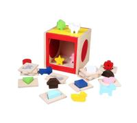Ronyme Tablón Sensorial Táctil Juguete de Aprendizaje Madera Clasificador Formas Caja Adivinanzas Desarrollo Control Manual y Exploración Adecuado para
