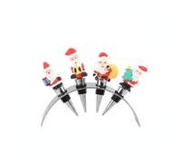 Ronyme Tapón para Botella Decorativo Tapón Cierre Vertedor Soporte Exhibidor Curvado en Metal Sellado Firme con Anillos de Goma Acero Inoxidable Adecuado, 17.5 5 13cm, Papá Noel