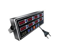 Ronyme Temporizador Digital Temporizador de Cocina Reloj de Multifuncional Pantalla LED Acero Inoxidable Ocho Canales Adecuado para Restaurantes