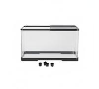 Ronyme Terrario Acrílico Vivario Caja Hábitat con Paneles 360 Grados Tapa Corredera de Fácil Acceso y Respiraderos Superiores Pet Robusto y Seguro Adecuado, Negro, M