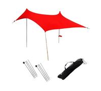 Ronyme Toldo de Playa con protección Solar y Aislamiento térmico, sombrilla para Exteriores con 2 Postes de Estabilidad para Pesca al Libre, Universal, Rojo