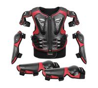 Ronyme Traje de protección de motocicleta para niños con coderas, rodilleras, equipo de de cross, conjunto de protección de conducción para deportes al, Rojo