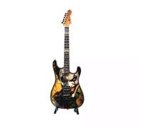 Ronzworld Guitar Gallery The Mini Axe™ Joker II Guitarra en miniatura, madera, 10 pulgadas, con soporte de exhibición