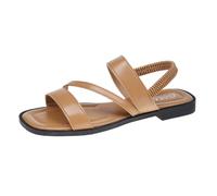 Roobeety - Sandalias de cuña con suela de plataforma para mujer, estilo bohemio - Sandalia con diamantes de imitación, zapatos de playa y verano trenzados antideslizantes y casuales, caqui, 40 EU