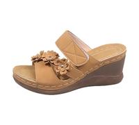 Roobeety - Sandalias de plataforma para mujer, verano, con diamantes de imitación, transpirables, desnudos, pies, bohemia, punta abierta, cuñas Comfy para piscina, hogar, informal, suave, sandalia