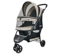 ROODO Cochecito de 3 ruedas para perros y gatos, ligero, plegable, compacto, portátil, todo terreno, equipo de viaje, cachorro, gatito, cochecito para perros y gatos medianos y pequeños de hasta 30