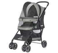 ROODO Cochecito de 4 ruedas para perros, gatos, mascotas, ligero, plegable, compacto, portátil, todo terreno, equipo de viaje para mascotas, cachorro, perro, conejo, gatito, cochecito para perros