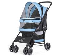 ROODO Cochecito para perros de 4 ruedas, cochecito para gatos, ligero, plegable, portátil, compacto, equipo para mascotas, cochecito de viaje para cachorros de Amazon, adecuado para gatos y perros de