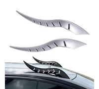 Roof Devil Horn Modification, Car Roof Dragon Horn Modification, Universal Auto Roofs Decoration, No-Drill Install, for Suv, Sedan, Hatchback(Black) (Silver)
