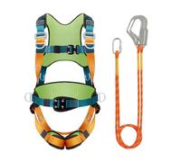Roof Safety Harness - 5 Point Construction Harness For Men, Adjustable Heavy Duty Straps, Comfortable Support System | Shock Absorbing Lanyard For Climbing Roofing Mountaineering Rescue Worksite