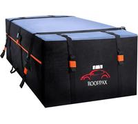 RoofPax Bolsa de Carga Extra Impermeable de 23 cft para Techo, Cremalleras Dobles Resistentes a la Intemperie, Alfombrilla integrada, 10 Correas de Amarre Resistentes para Coches con/sin Estante o
